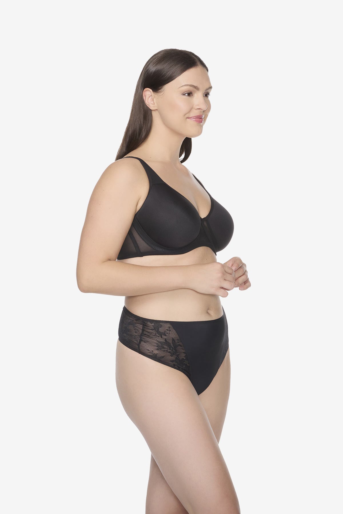 Luxe Dreamer Retro Thong in Deep Black