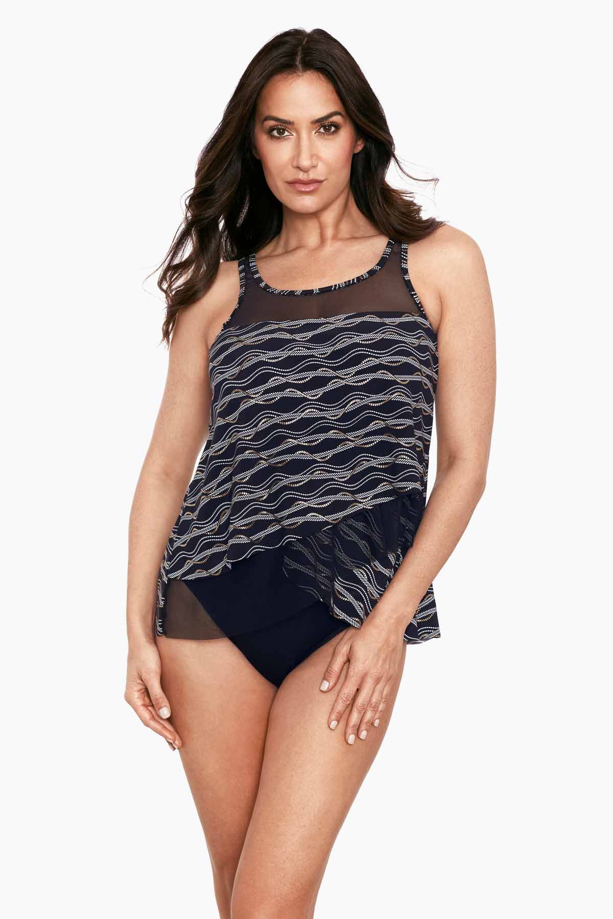 DD-Cup Mirage Tankini Top in Linked In