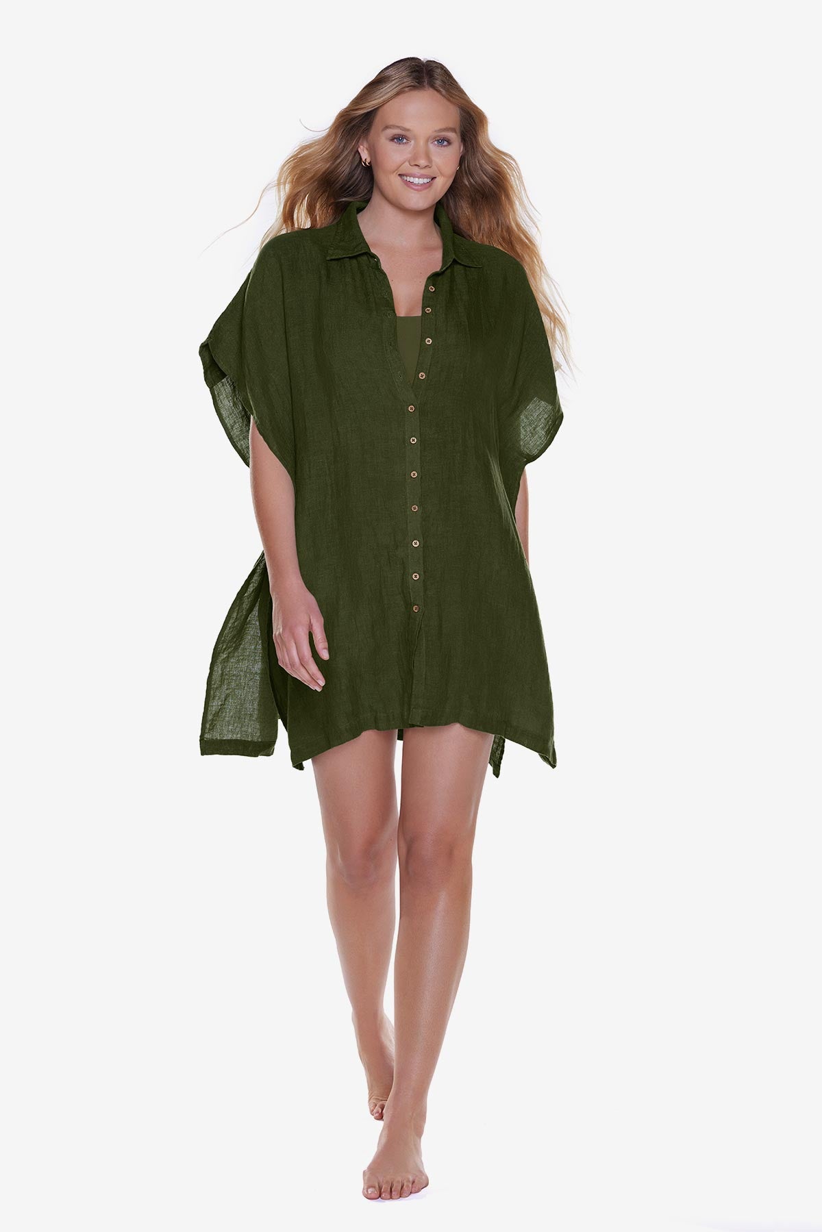 Beach Shirt Cover Up in Jungle