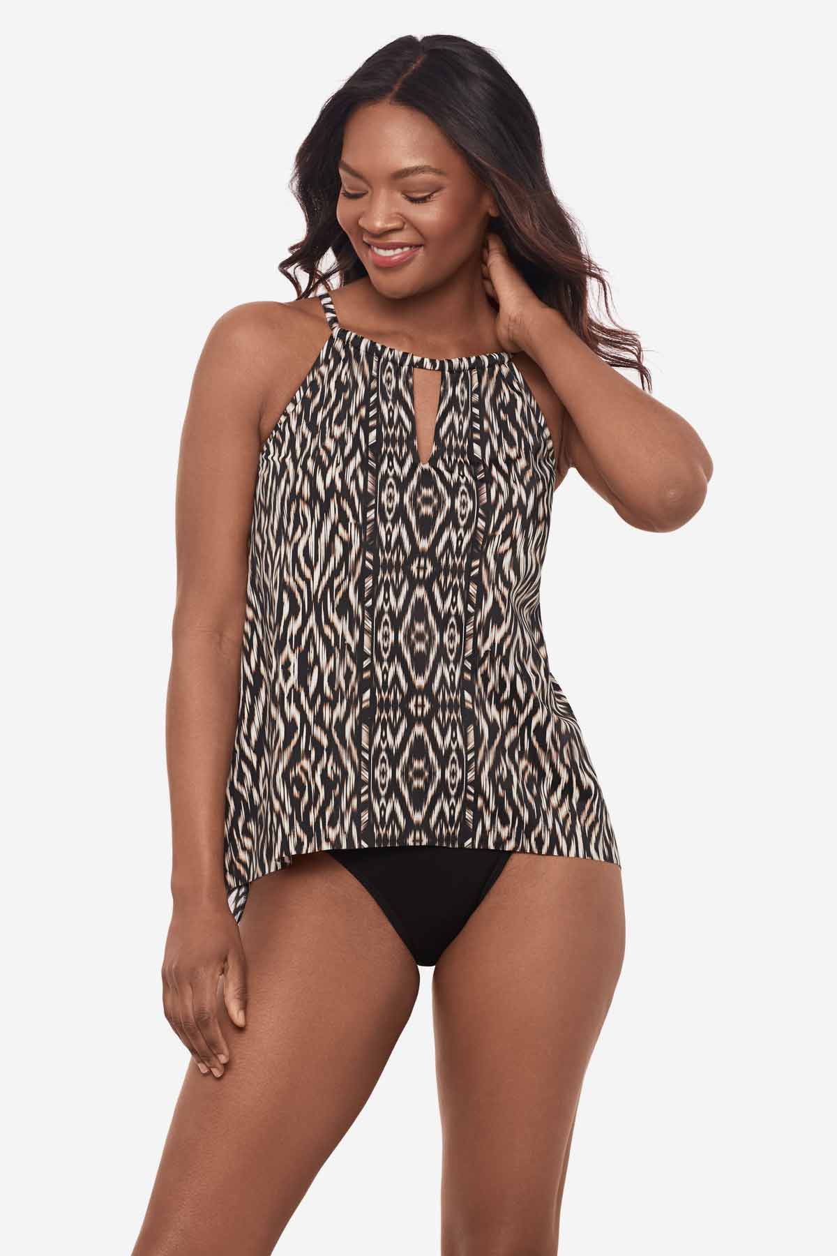 Peephole Tankini Top in Topkapi