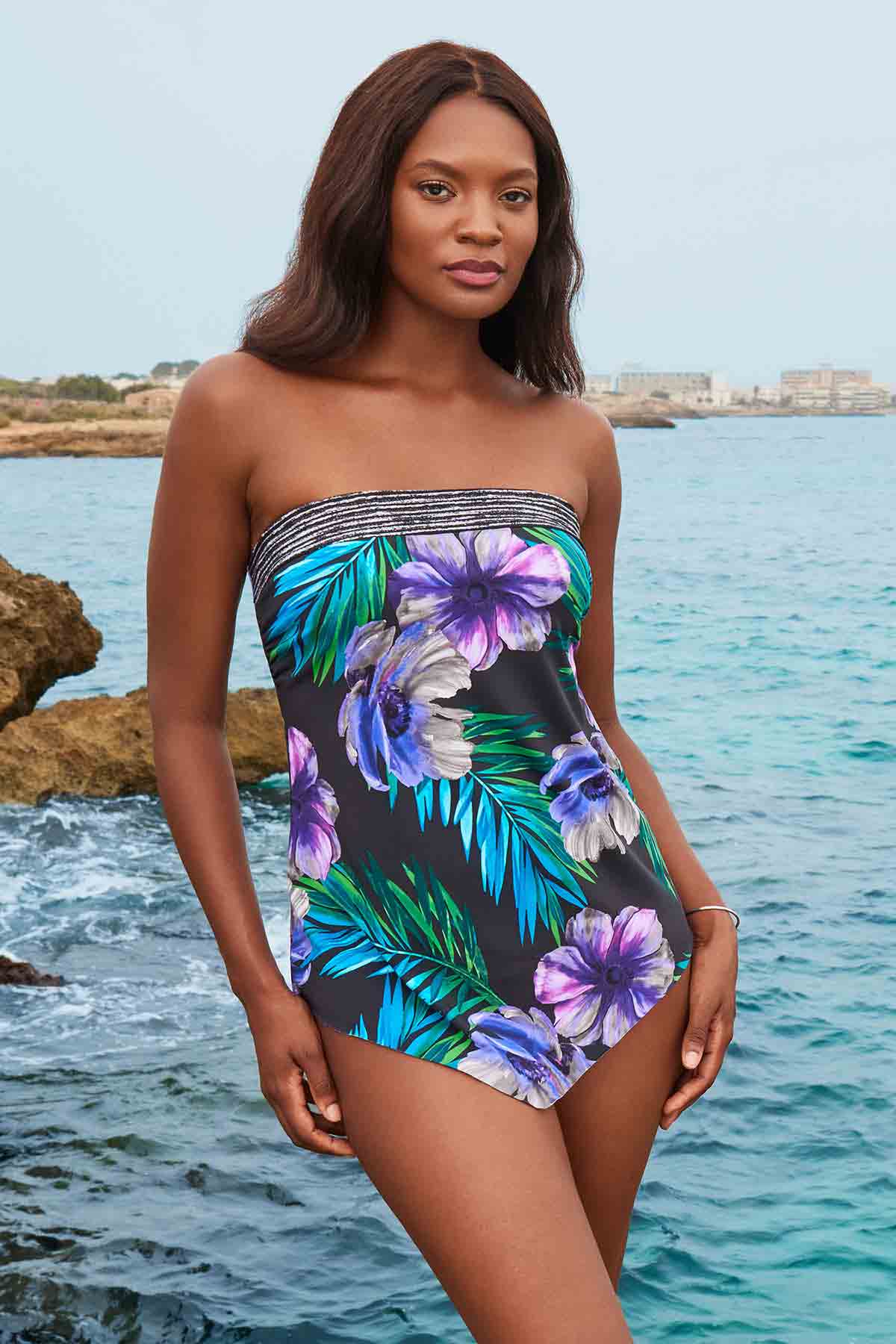 Hankini Tankini Top in Flora Aura
