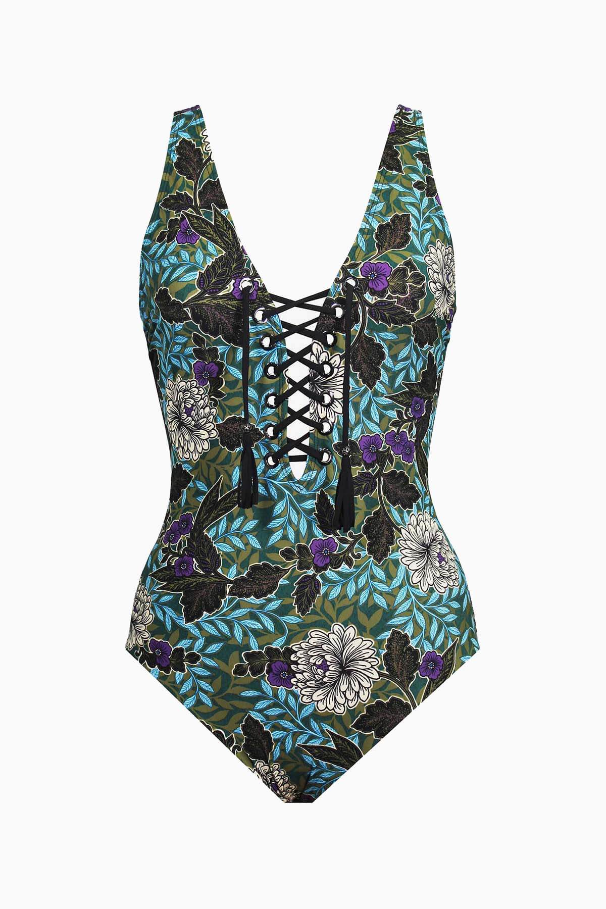 Gypsy Lace Up One Piece in Rhiannon