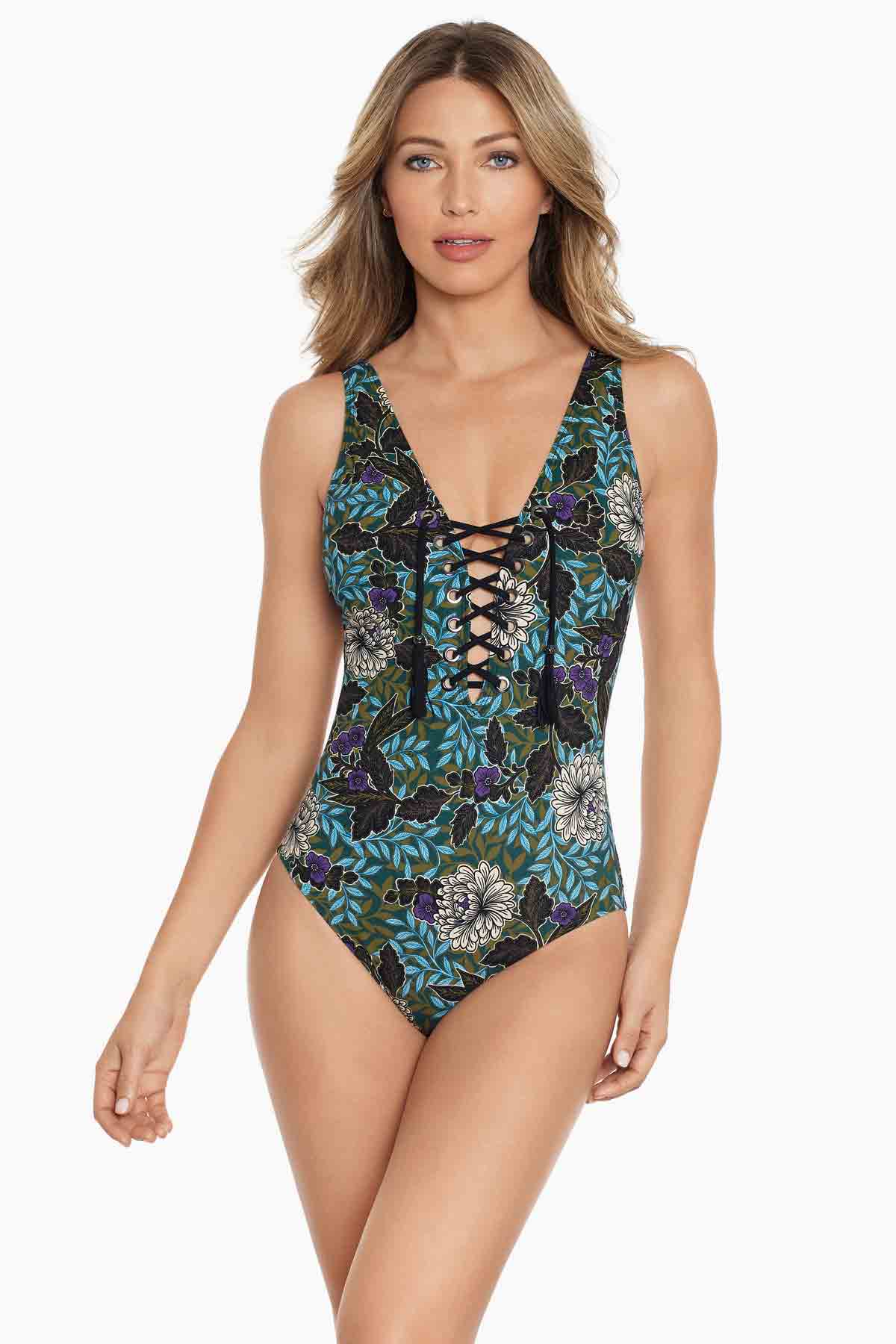 Gypsy Lace Up One Piece in Rhiannon