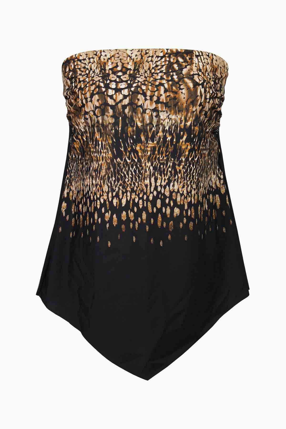 Hankini Tankini Top in Dali Leopard