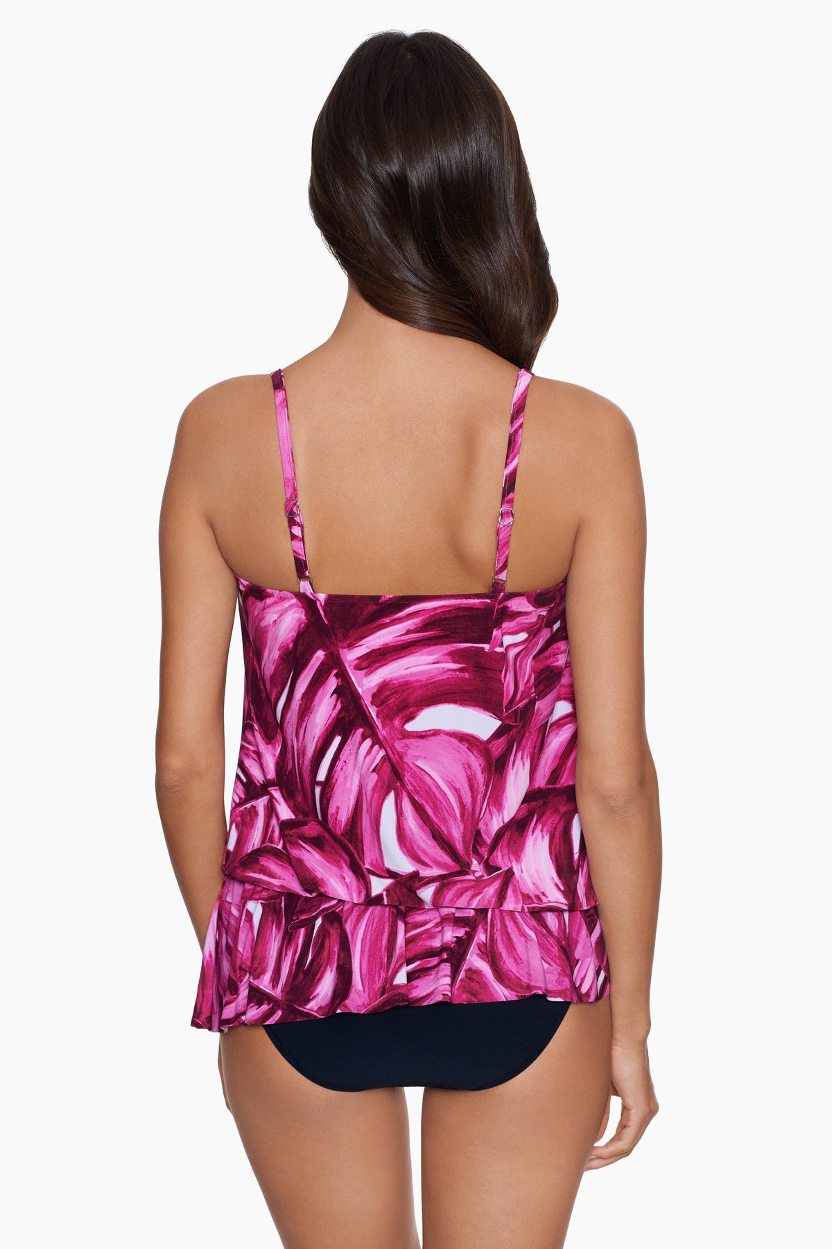 Camille Tankini Top in Pink Palmas