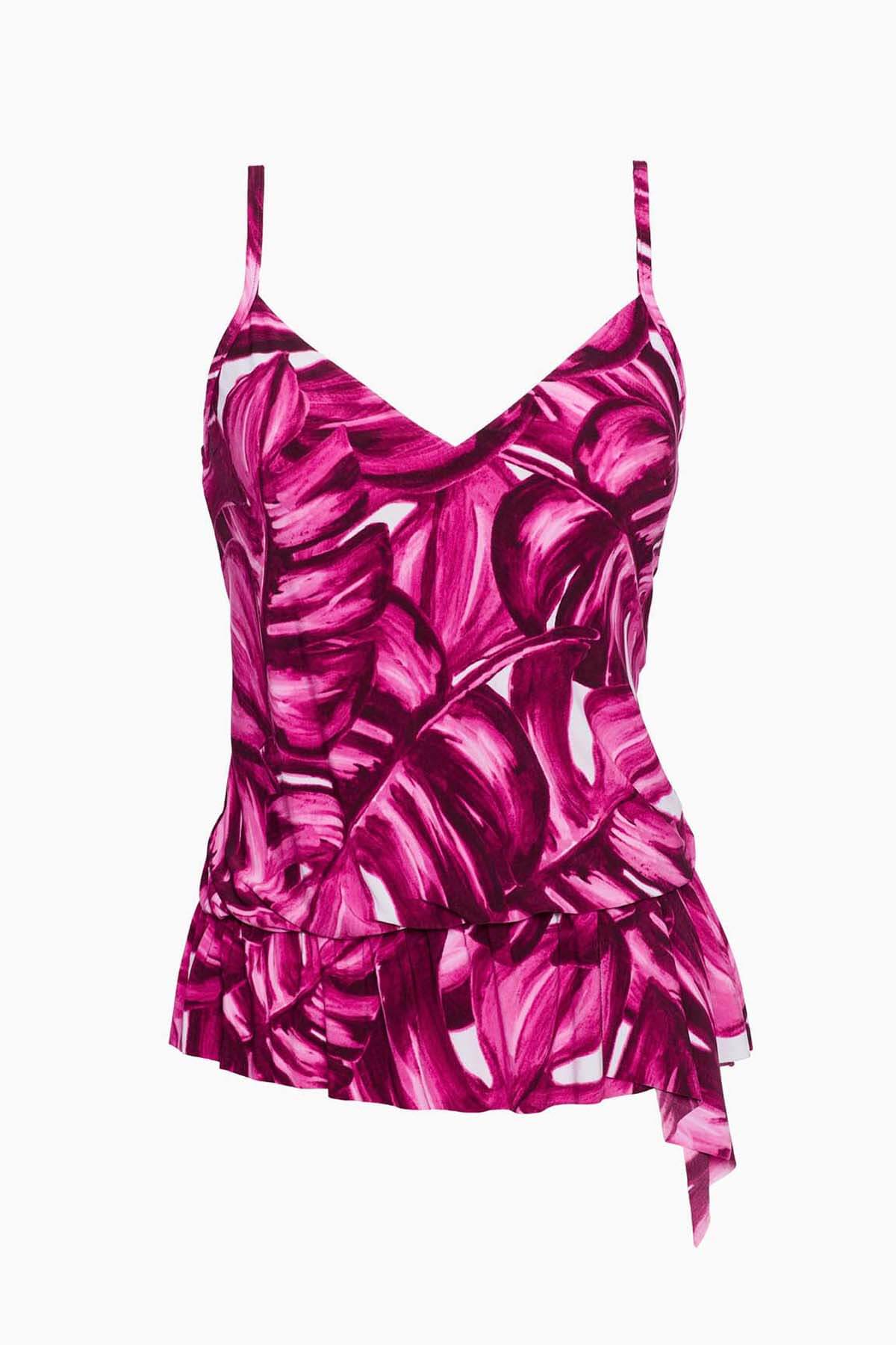 Camille Tankini Top in Pink Palmas